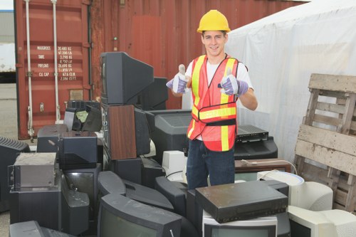 Professional waste management team at work